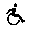 Universal symbol of a wheelchair